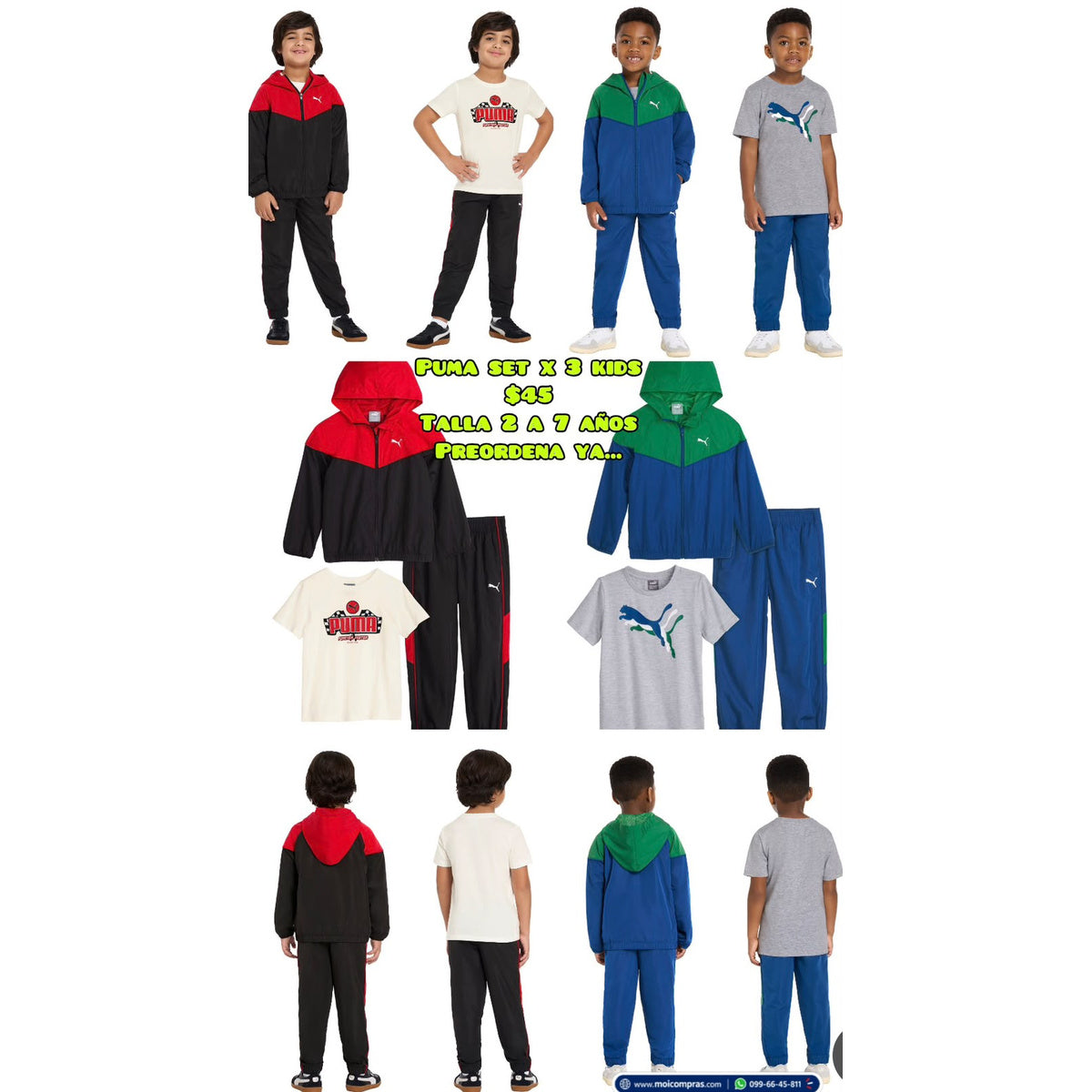 Pack Puma niño x3 con chaqueta - Moi Compras