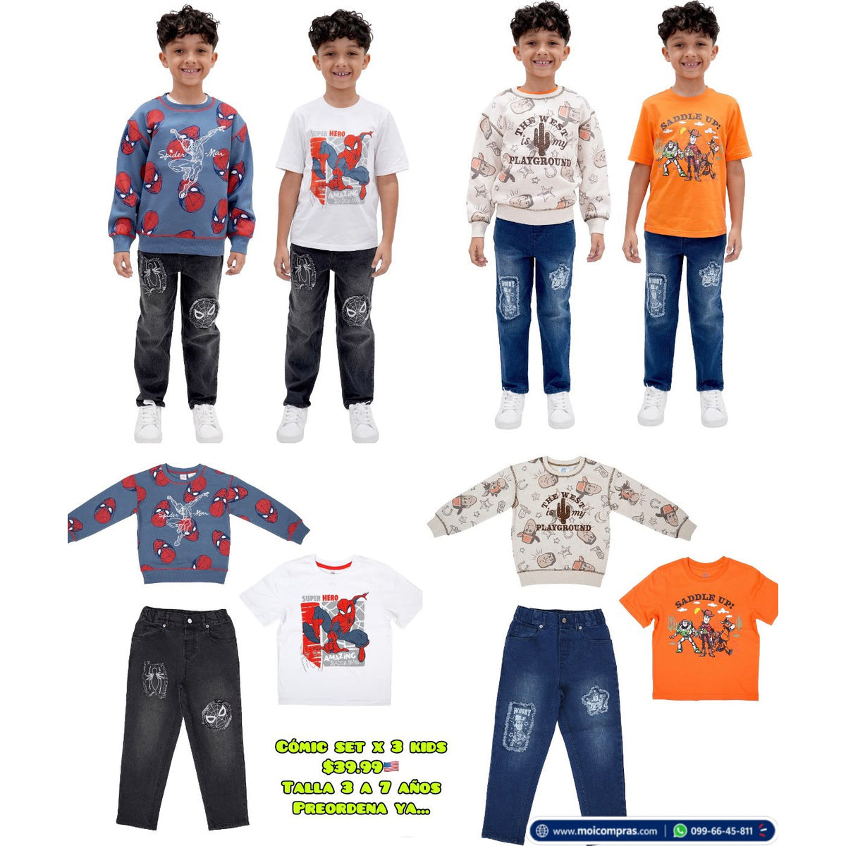 Pack cómic niño x3 con jeans - Moi Compras