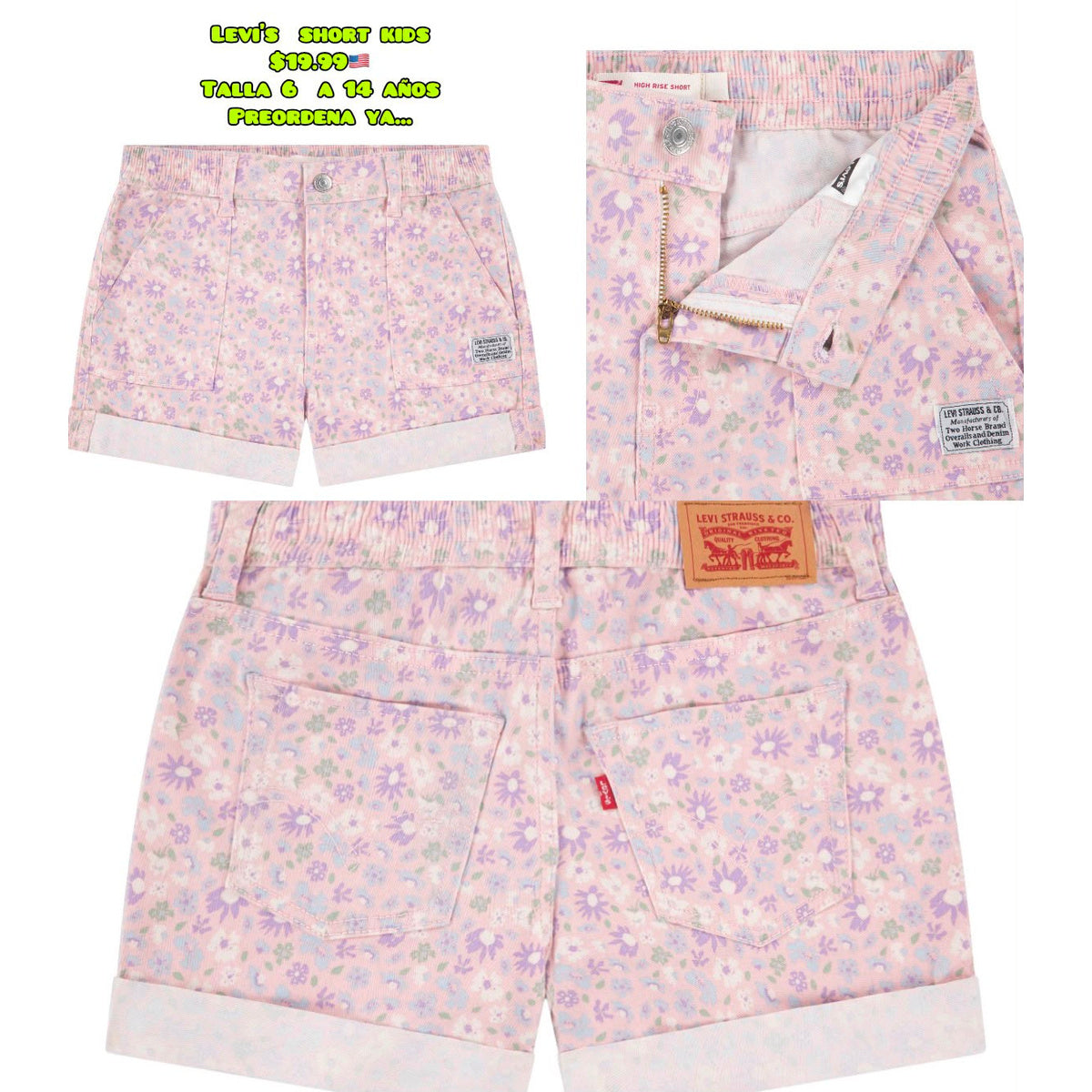 Short floral Levi’s niña - Moi Compras