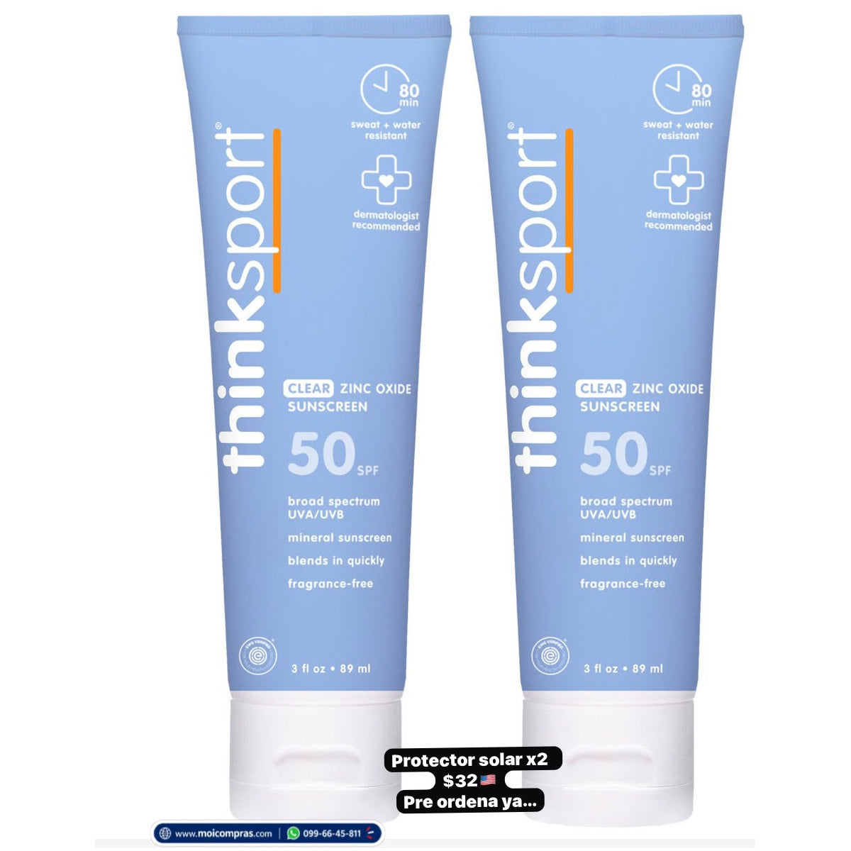Protector solar Thinksport SPF 50 x2 - Moi Compras