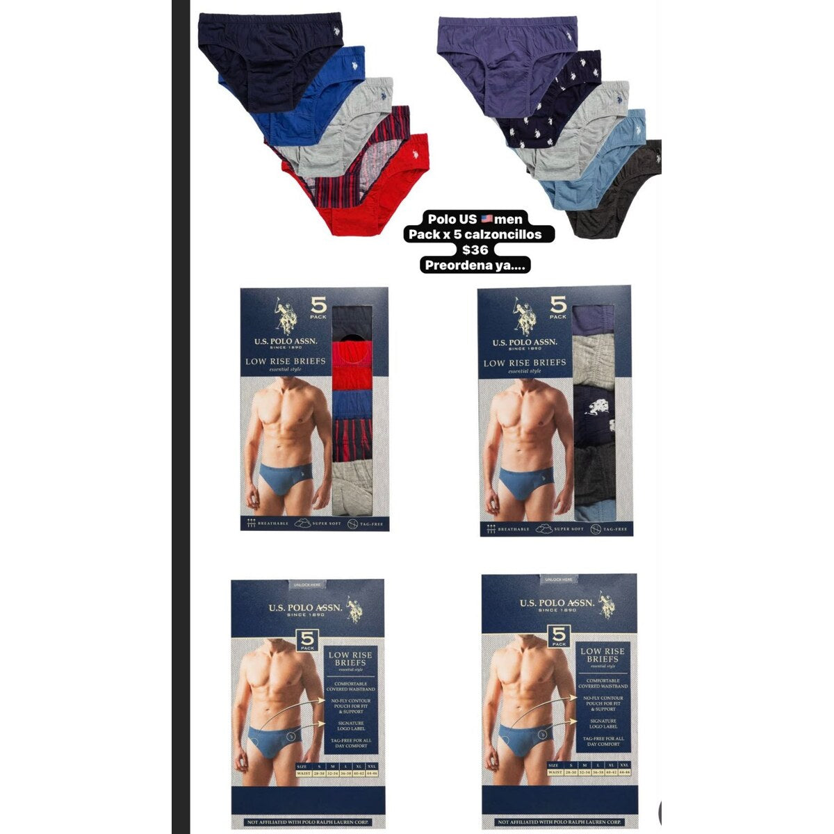 Pack de ropa interior U.S. Polo Assn. para hombre - Modelo 012