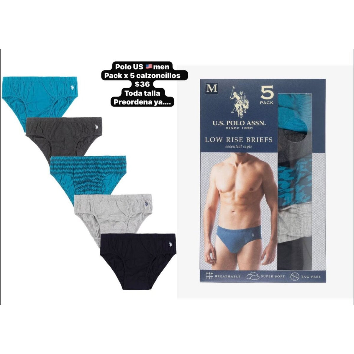 Pack de ropa interior U.S. Polo Assn. para hombre - Modelo 013