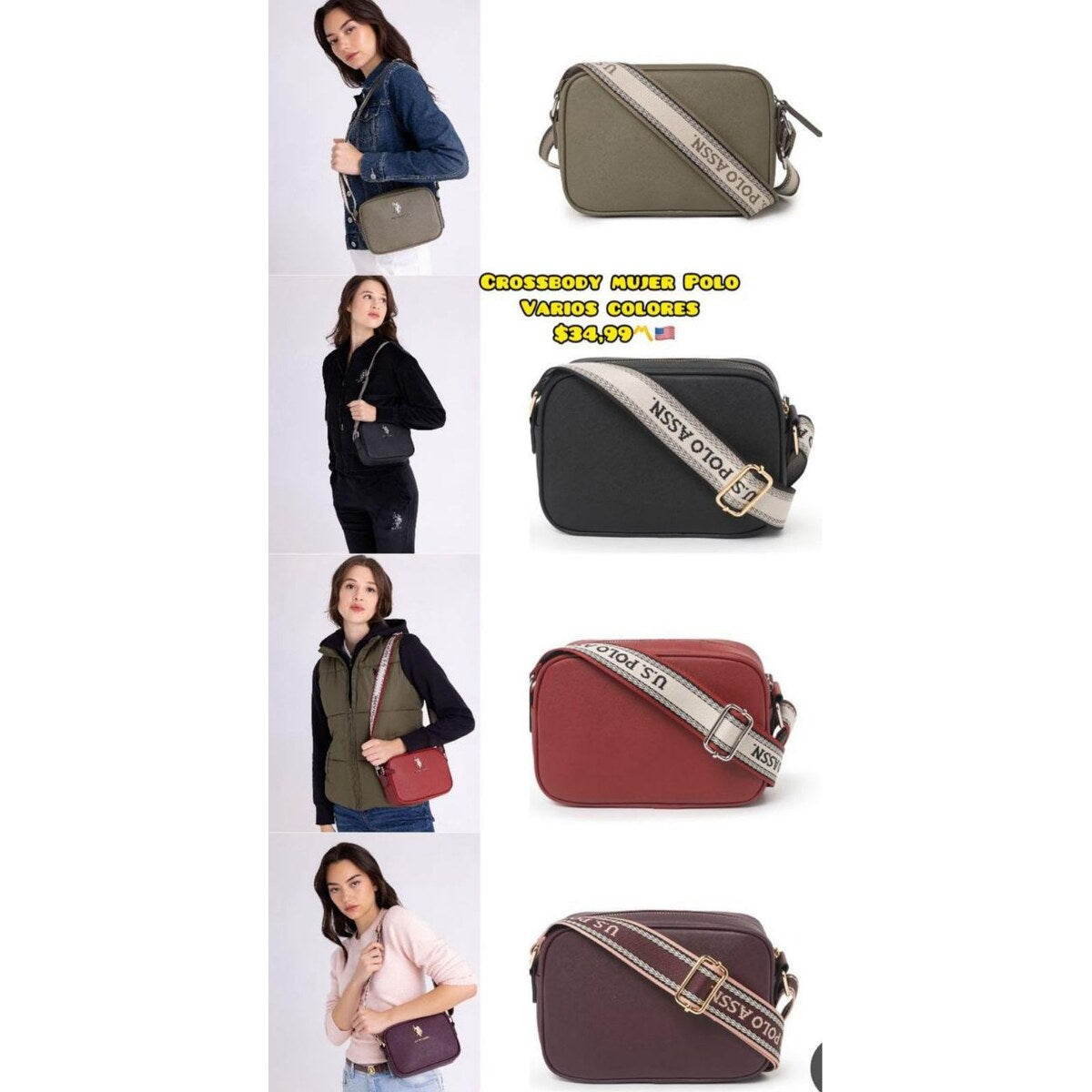 Bolso crossbody U.S. Polo Assn. para mujer - Modelo 064