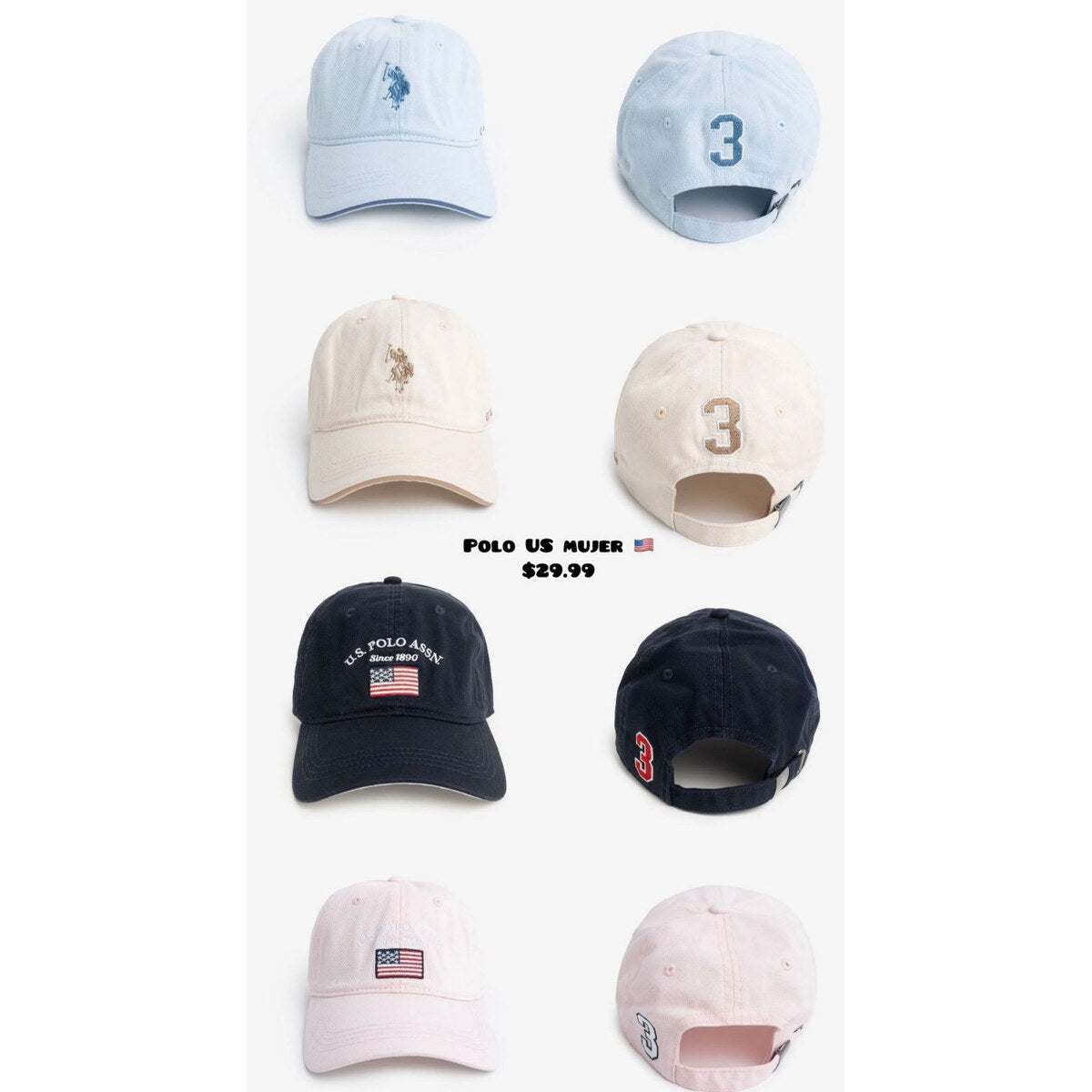 Gorra U.S. Polo Assn. para mujer - Modelo 087