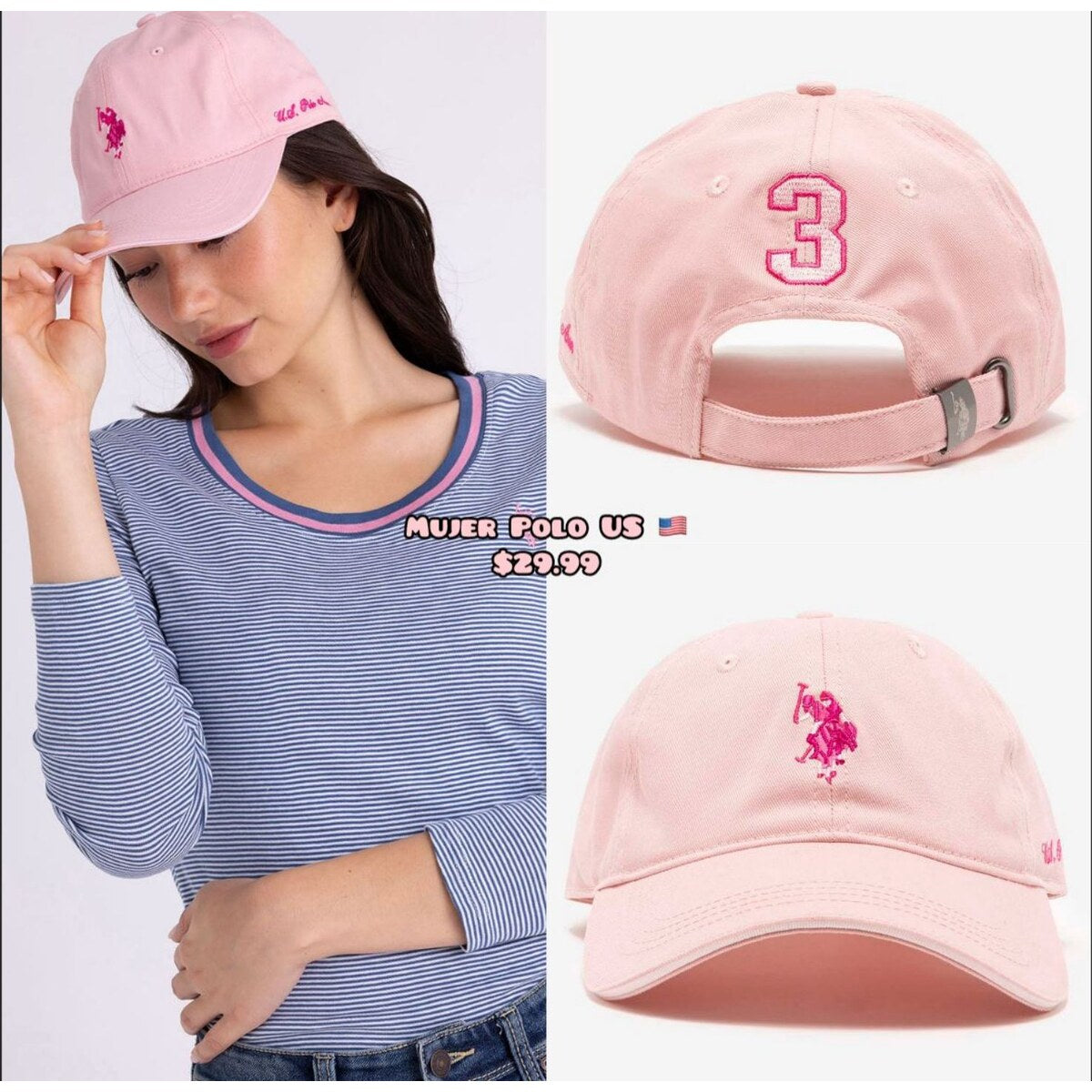 Gorra U.S. Polo Assn. para mujer - Modelo 088