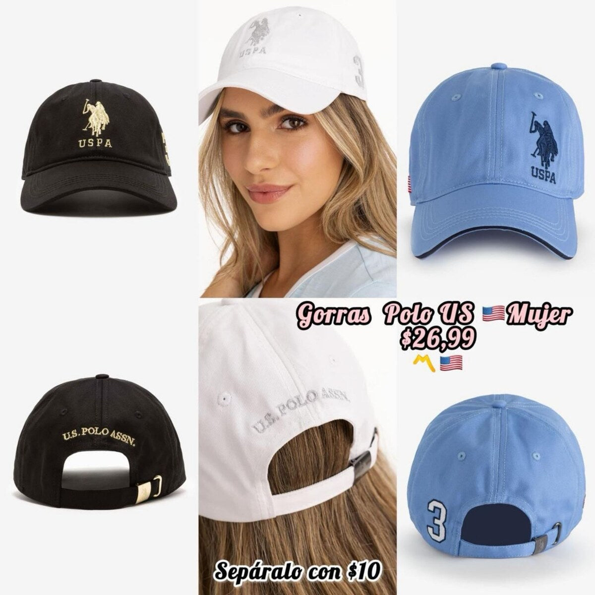 Gorra U.S. Polo Assn. para mujer - Modelo 091