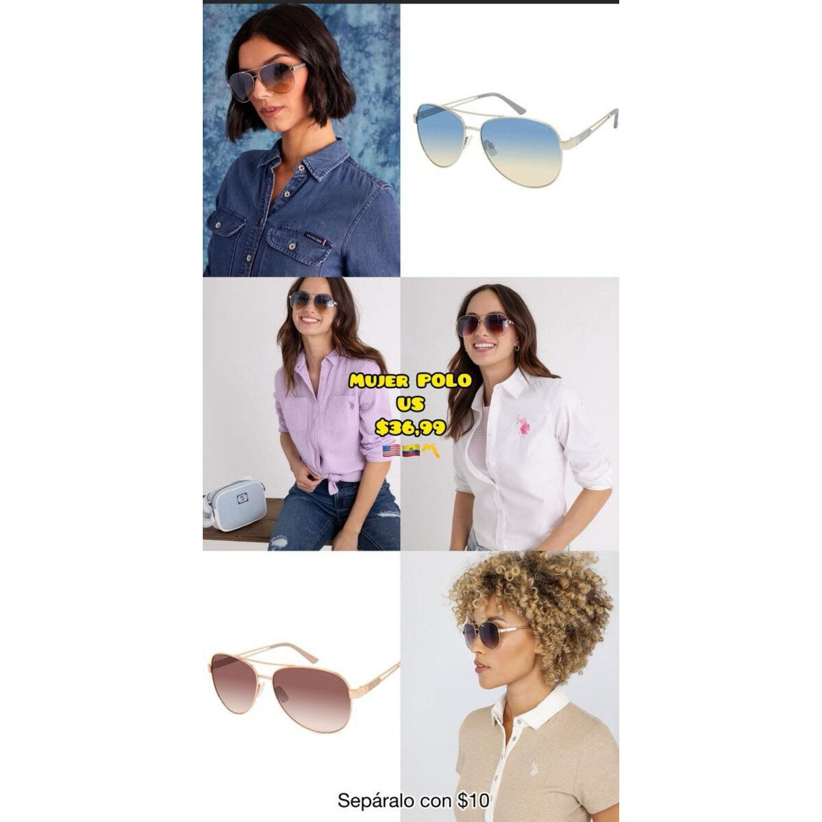 Lentes de sol U.S. Polo Assn. para mujer - Modelo 097
