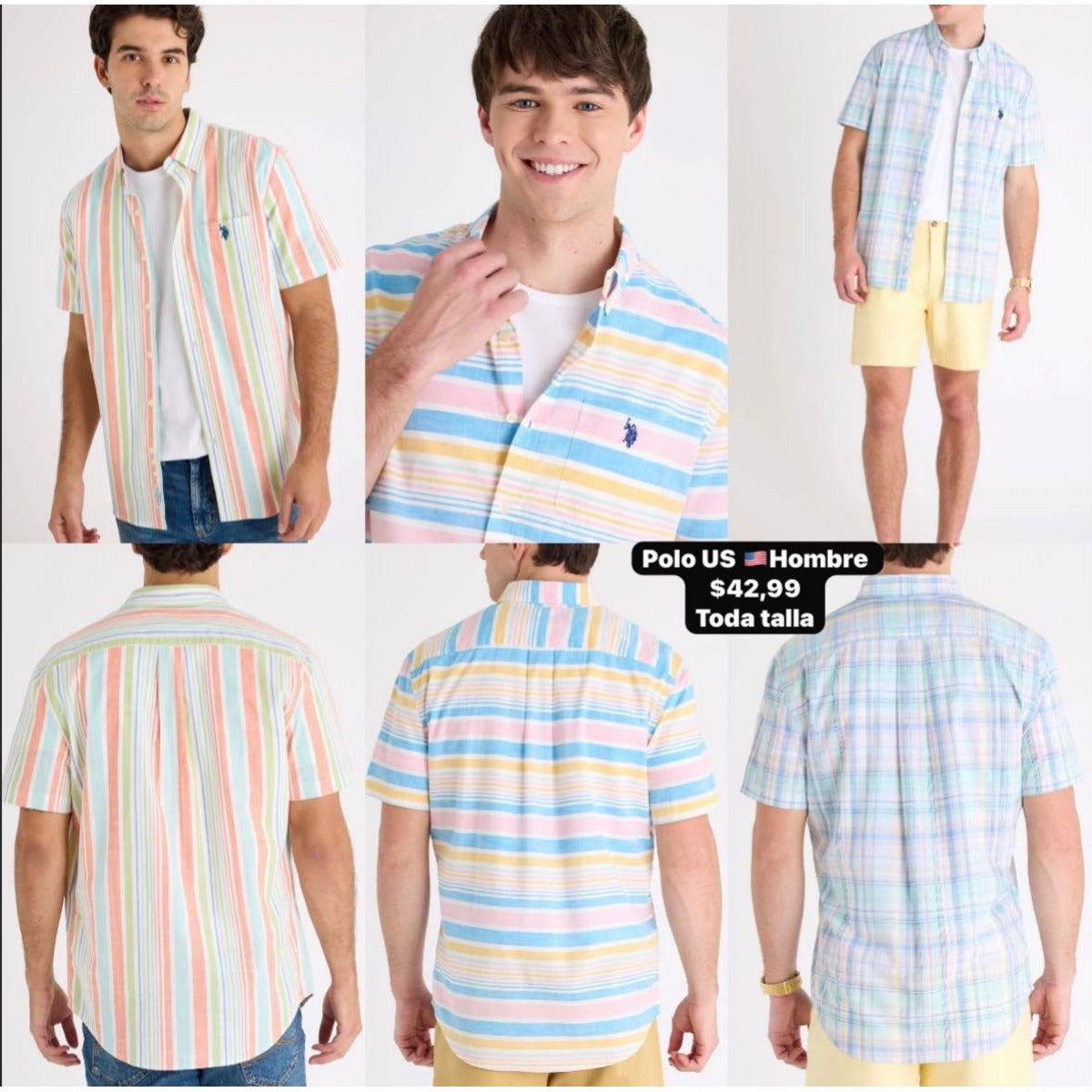 Camisa manga corta U.S. Polo Assn. para hombre - Modelo 54