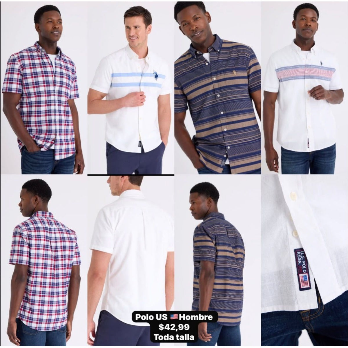 Camisa manga corta U.S. Polo Assn. para hombre - Modelo 56