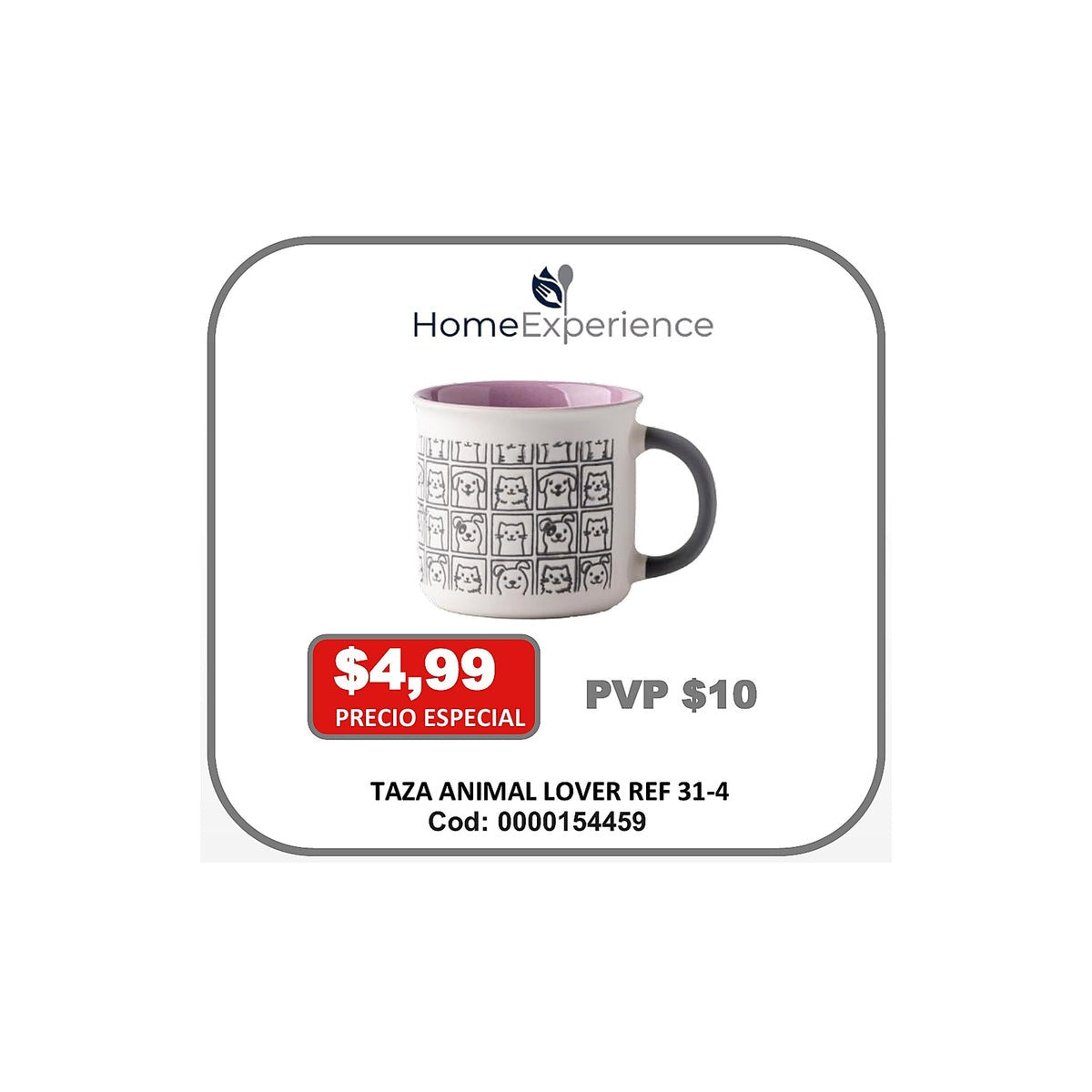 TAZA ANIMAL LOVER REF 31-4