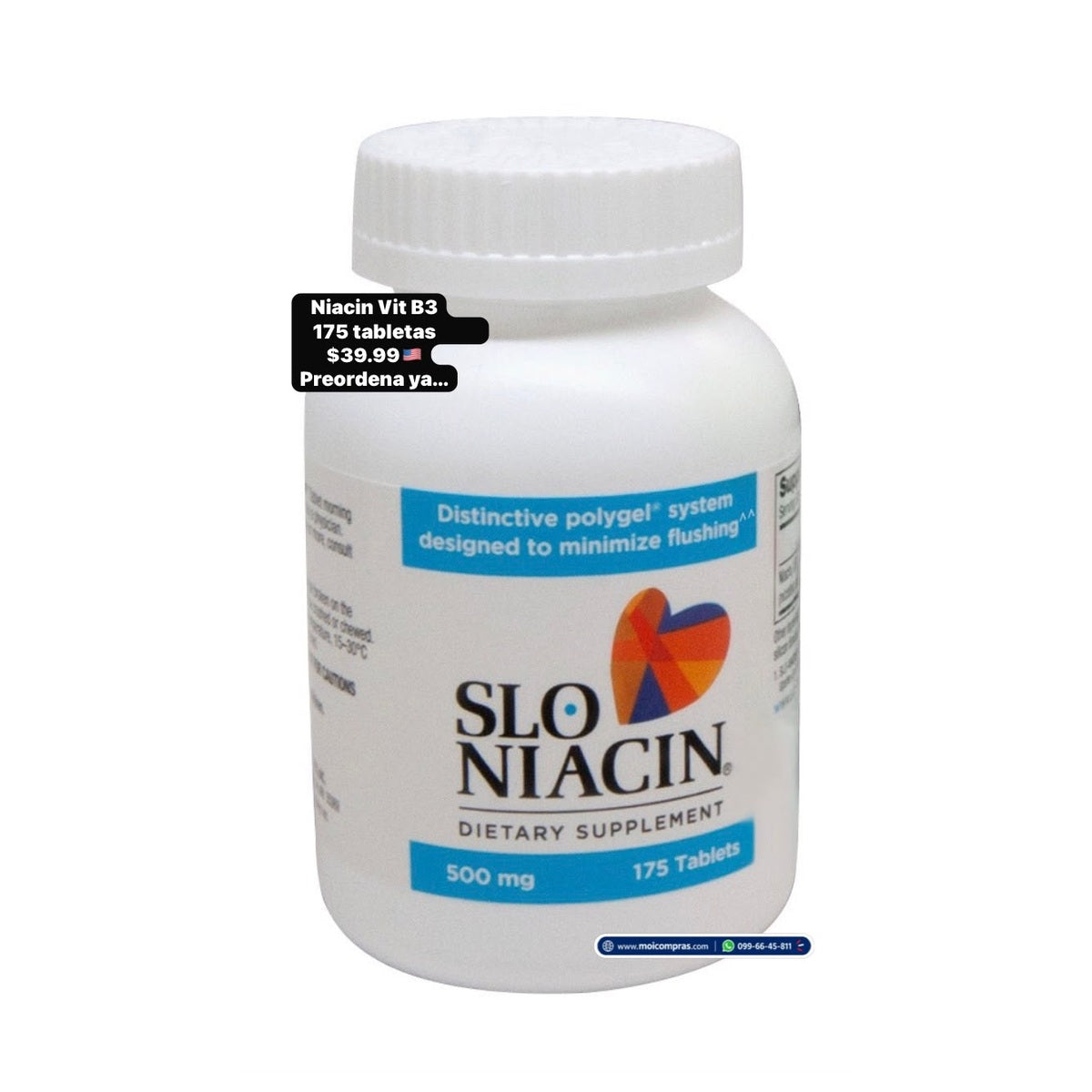 Niacina Slo-Niacin 500 mg x175 tabletas - Moi Compras