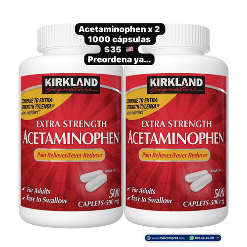 Acetaminofén Kirkland x2 - 1000 cápsulas - Moi Compras