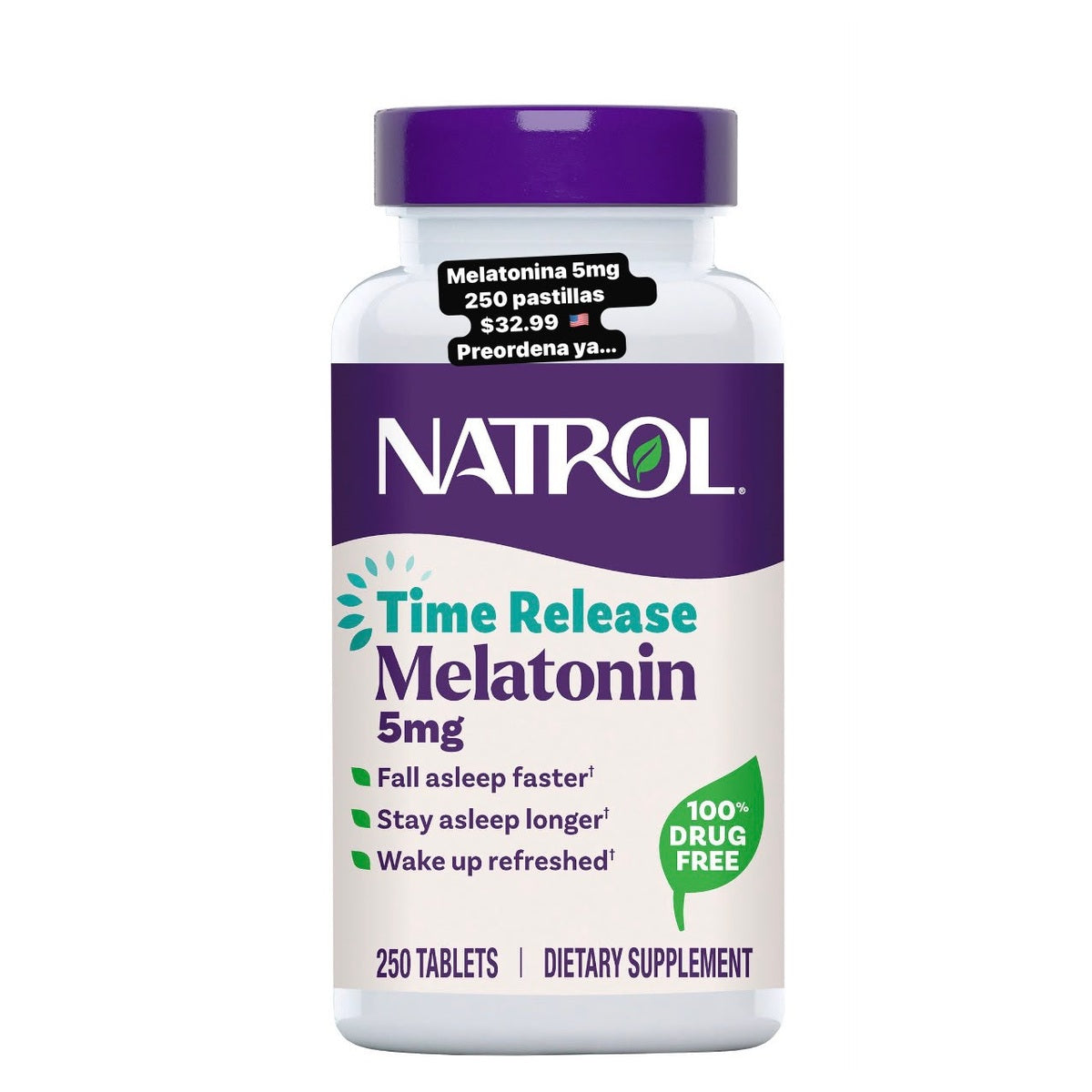 Natrol Melatonina 5 mg liberación prolongada x250 - Moi Compras