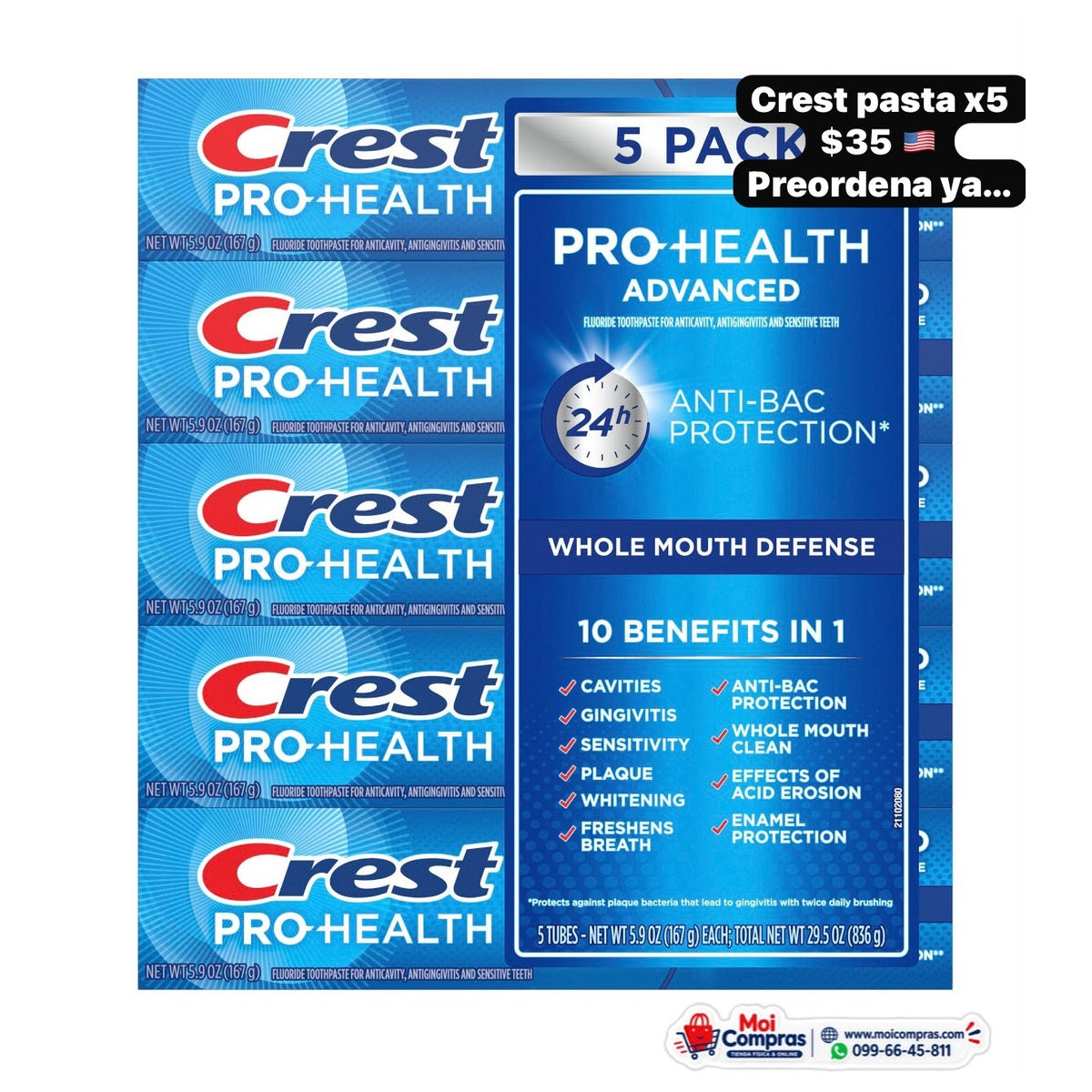 Crest Pro-Health pasta dental x5 - Moi Compras