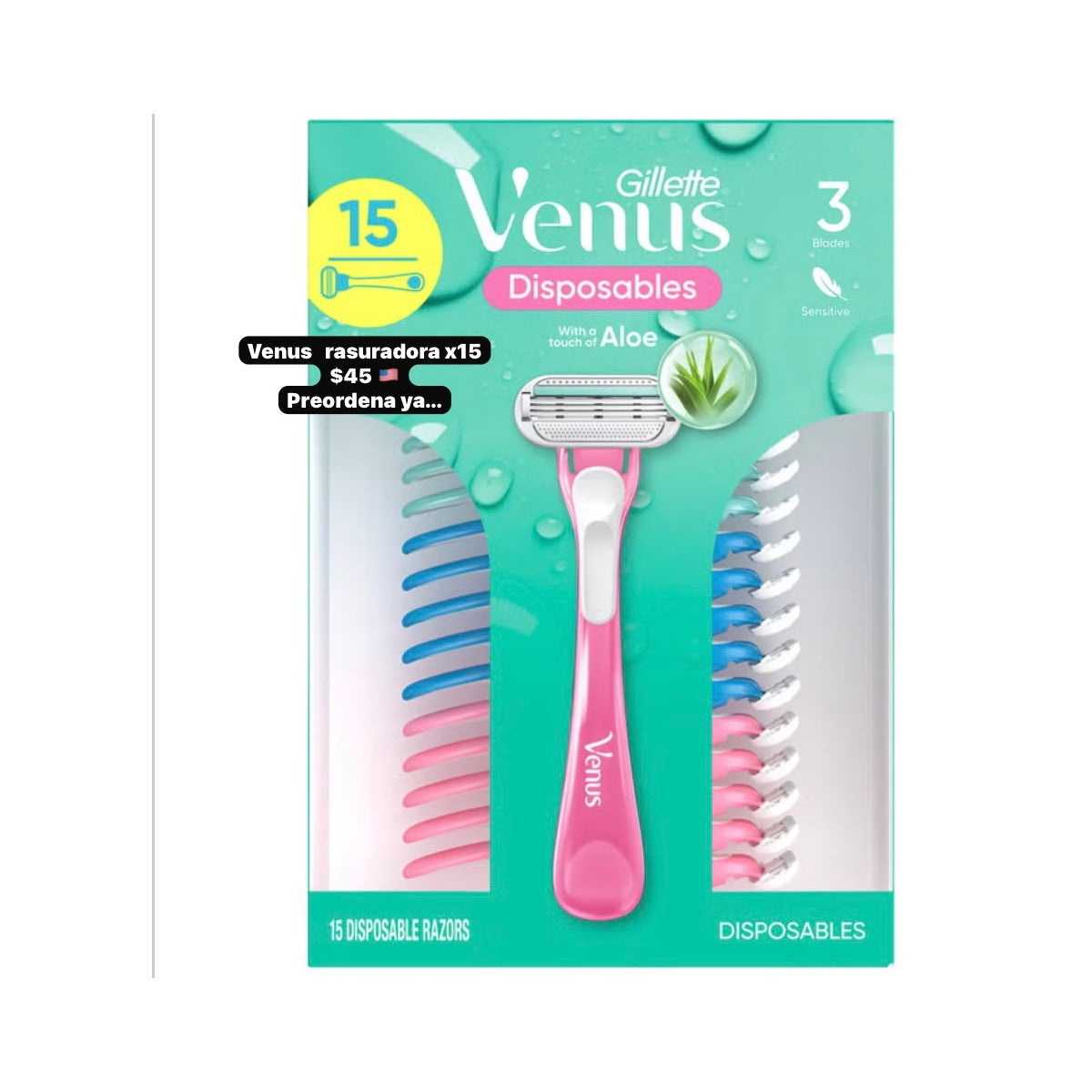 Gillette Venus rasuradoras desechables x15 - Moi Compras