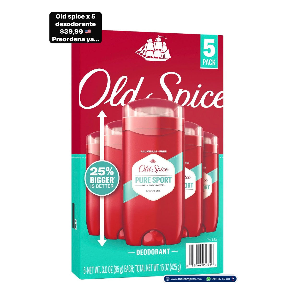 Old Spice desodorante x5 - Moi Compras