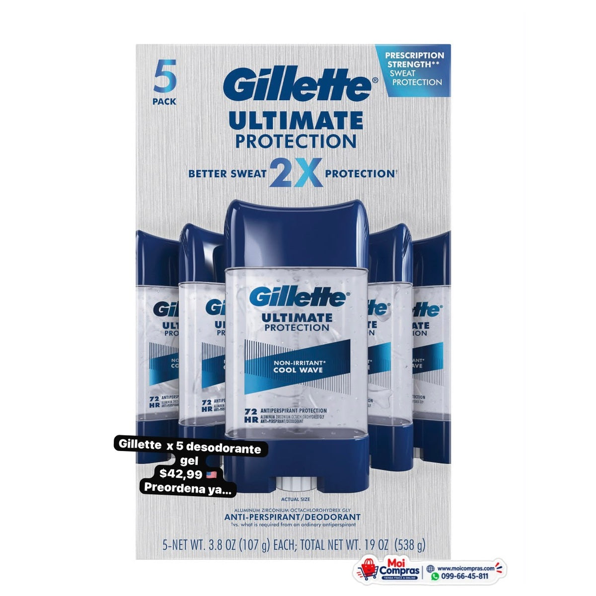 Gillette Ultimate Protection desodorante x5 - Moi Compras