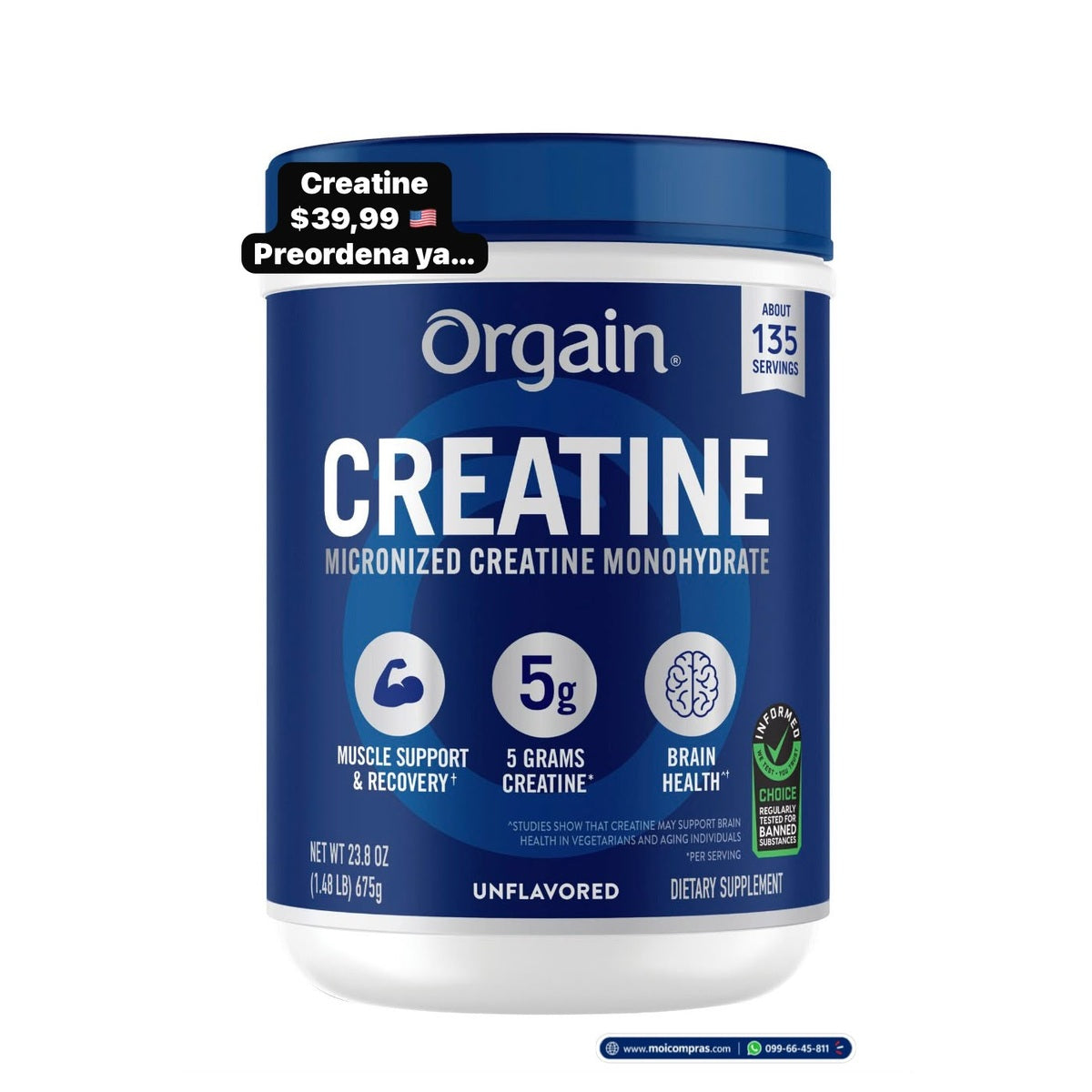 Orgain creatina monohidratada - Moi Compras
