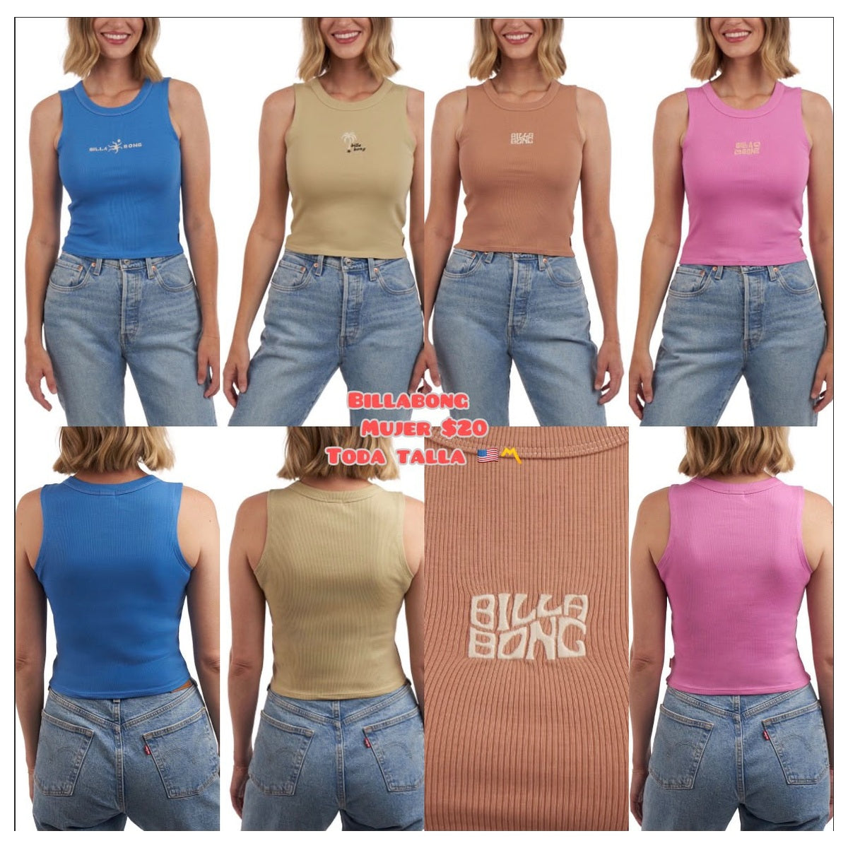 Blusa sin mangas Billabong para mujer - Moi Compras