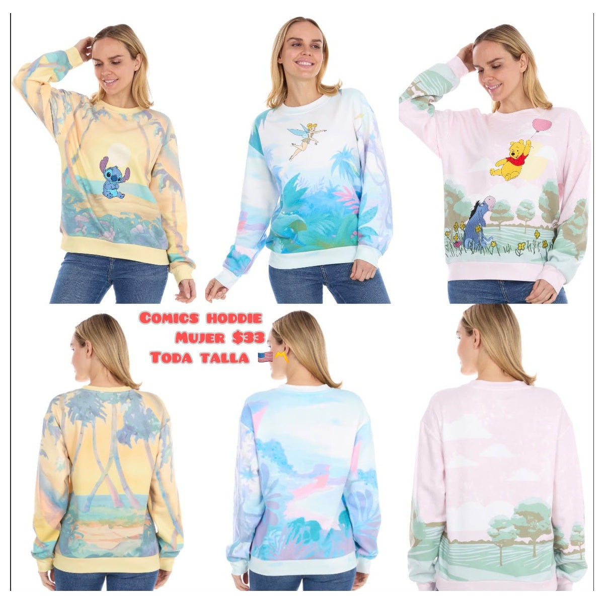 Hoodie cómic Disney para mujer - Moi Compras