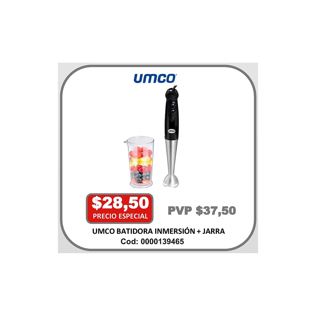 UMCO BATIDORA INMERSIÓN + JARRA