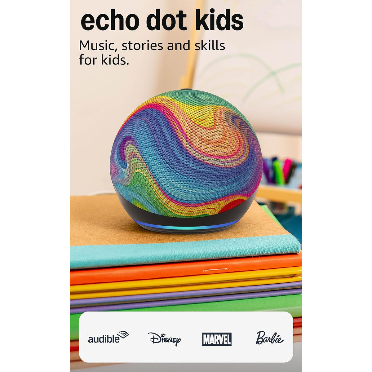 Amazon Echo Dot Kids - Rainbow Swirl