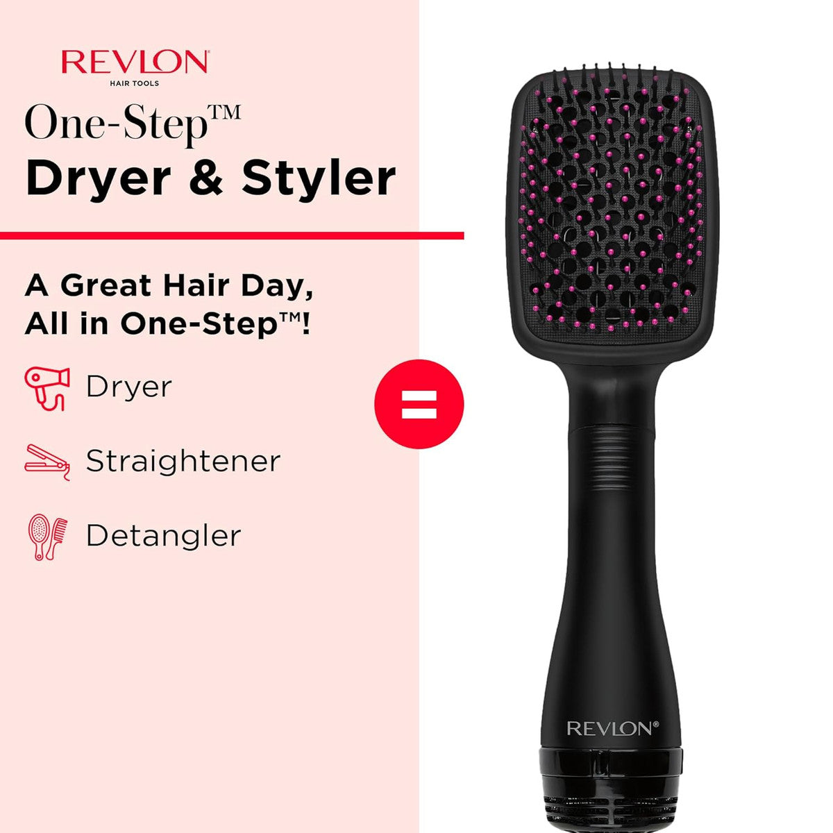 Cepillo Secador Revlon One-Step - Práctico para incorporar a tu rutina - Diseñado para brindar comodidad en cada uso