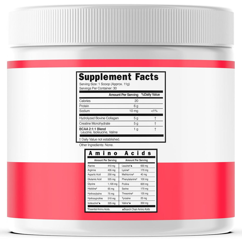 Creatina para Mujer con Colágeno y BCAA - 30 Porciones - 5 G - 5000 mg - 1000 mg