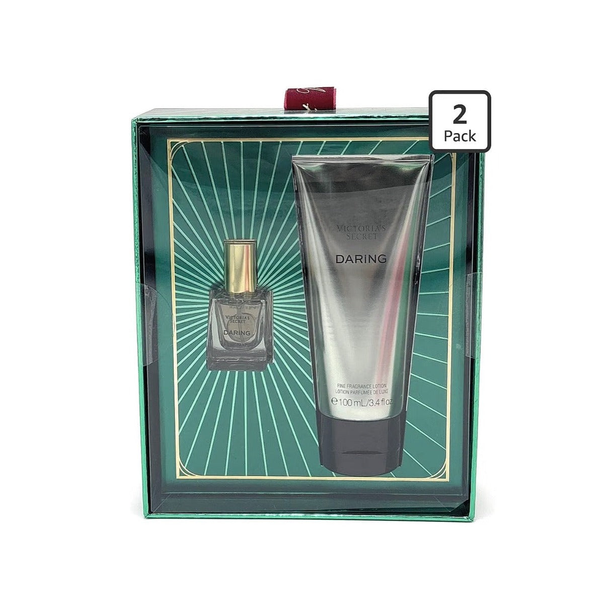 Victoria's Secret Daring Set de regalo de 2 piezas Mini Eau De Parfum .25 fl oz y loción de fragancia 3.4 fl oz